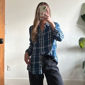 Woolrich Teal and White Plaid Shirt